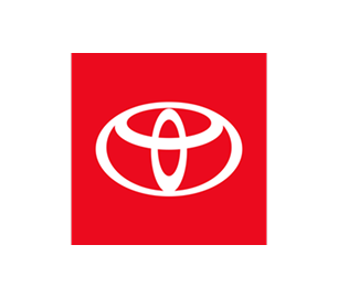 Toyota logo on a red and black background