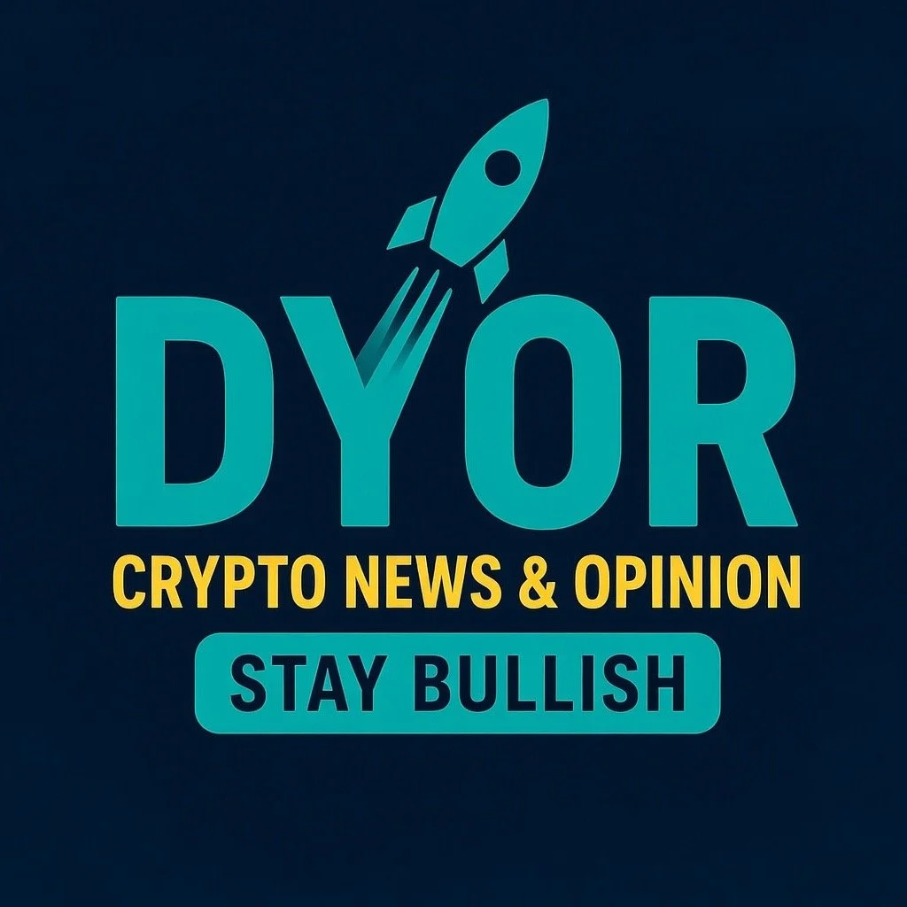 Logo for D Y OR Crypto News & Opinion with a rocket launching from the letter 'Y', and the phrase 'Stay Bullish' at the bottom.