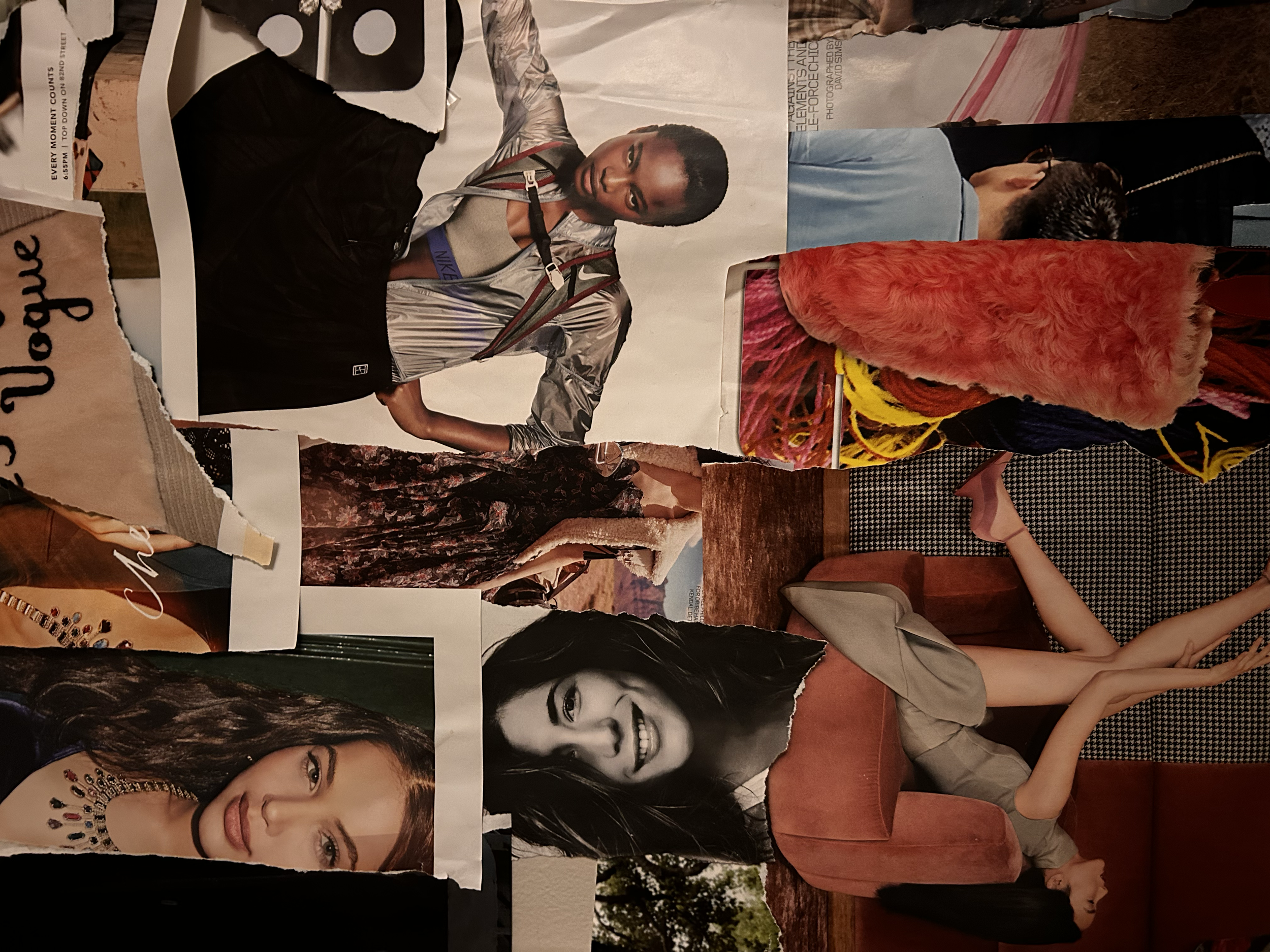 Collage of various photos of women, including a woman with short hair in a metallic jacket, a woman with black hair and makeup, and a woman with long dark hair and jewelry, among other images.