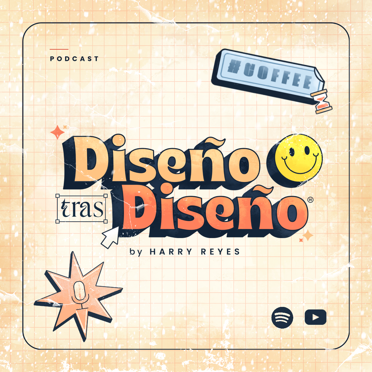 Diseño tras Diseño — the original podcast cover, back in 2022.