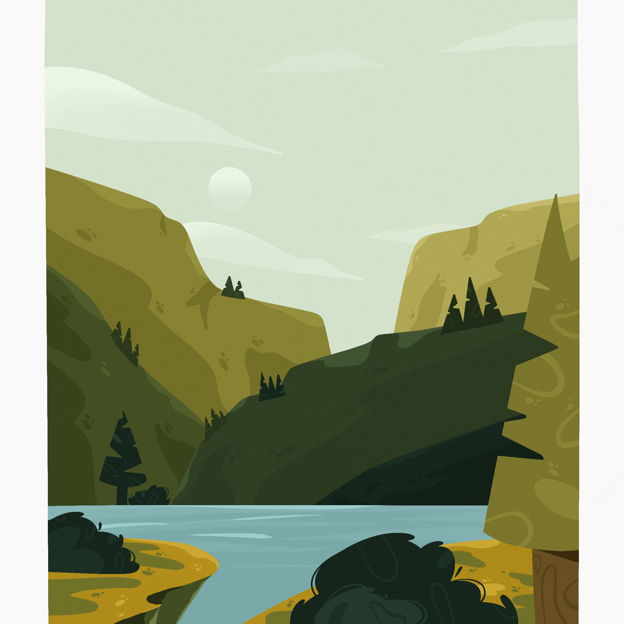 Green — A companion piece to Spring, blending digital technique and color into a cooler seasonal landscape.