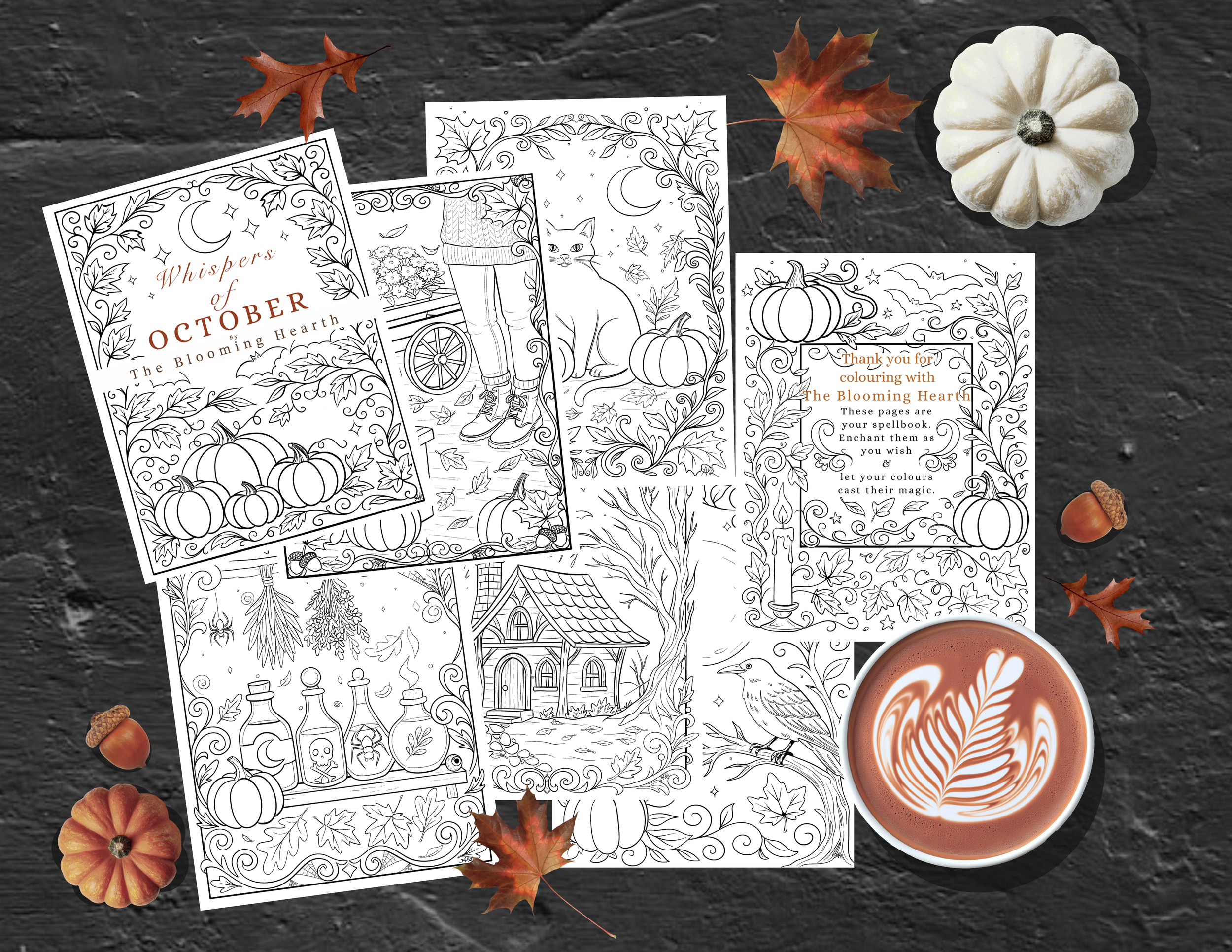 Whispers of October - Autumn Colouring Pages