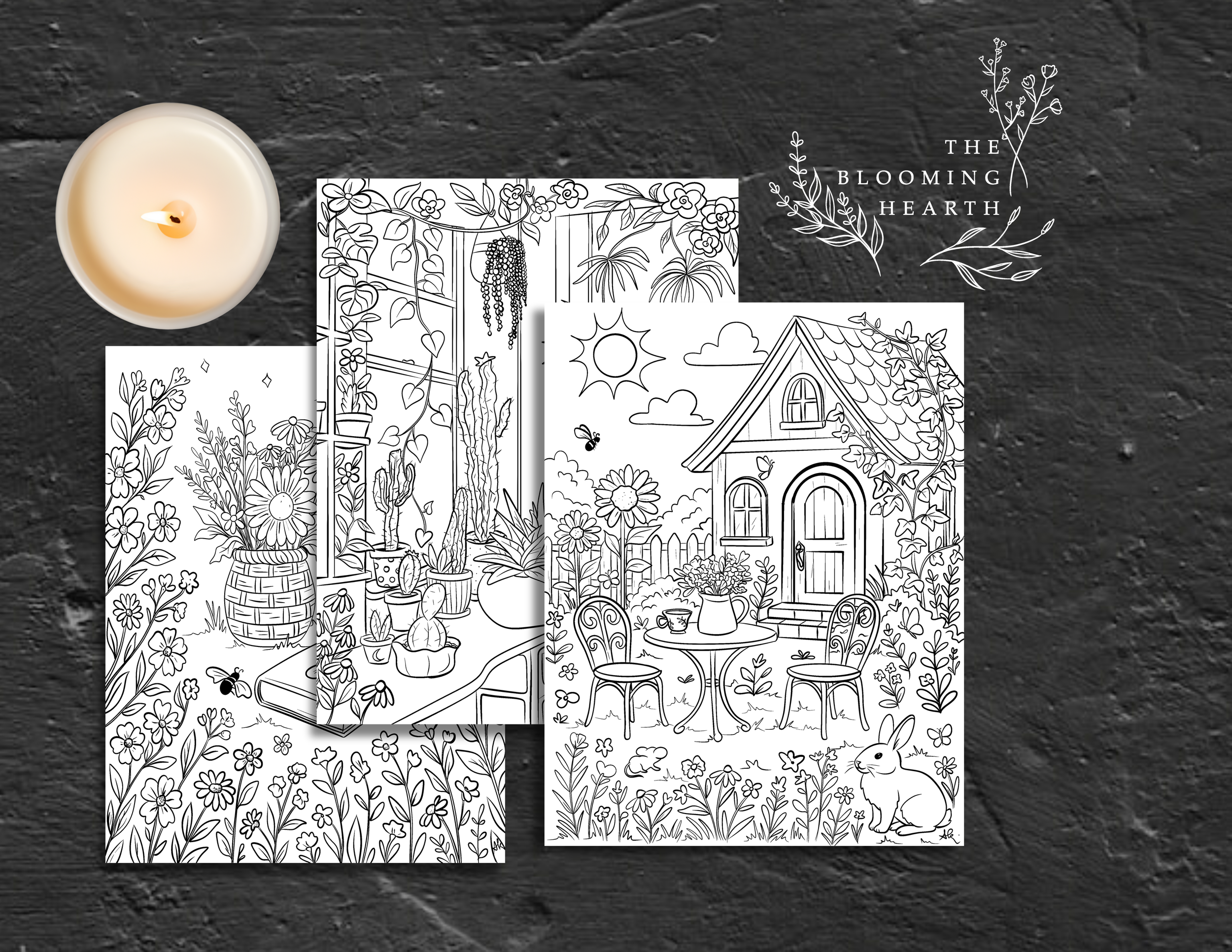 Summer at the Hearth - Colouring Pages
