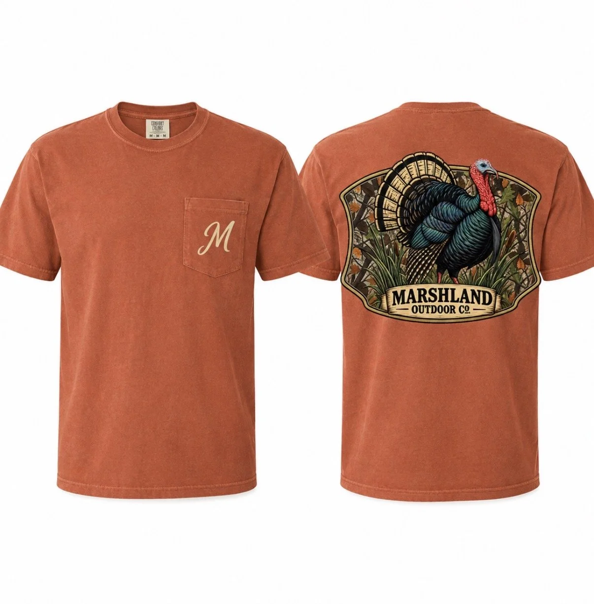 MARSHLAND TURKEY SCENE T-SHIRT