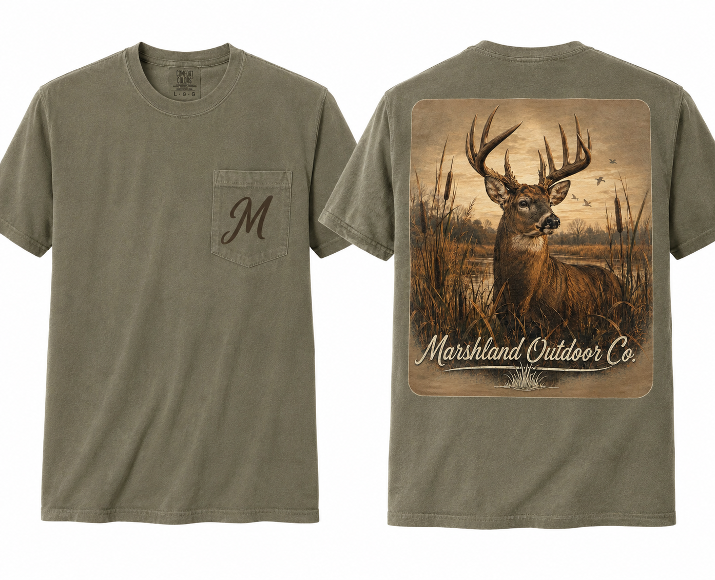 marshland whitetail t shirt