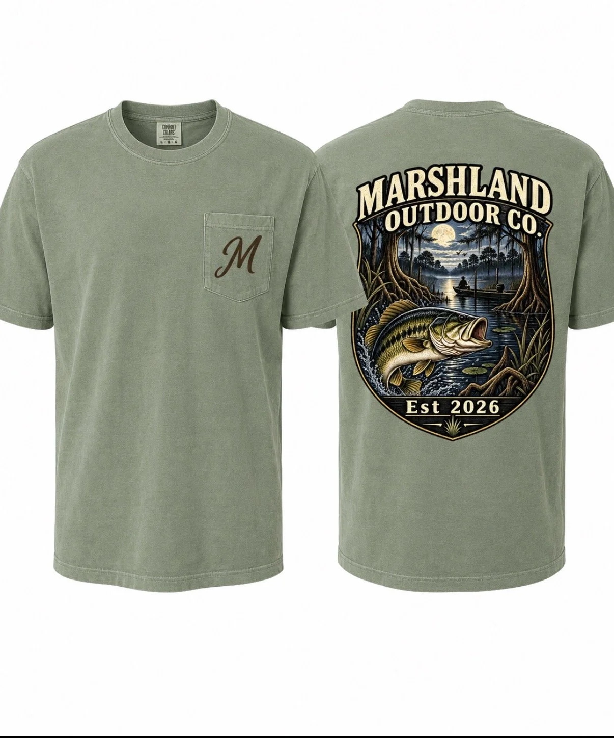 MARSHLAND CYPRESS BASS SCENE T-SHIRT