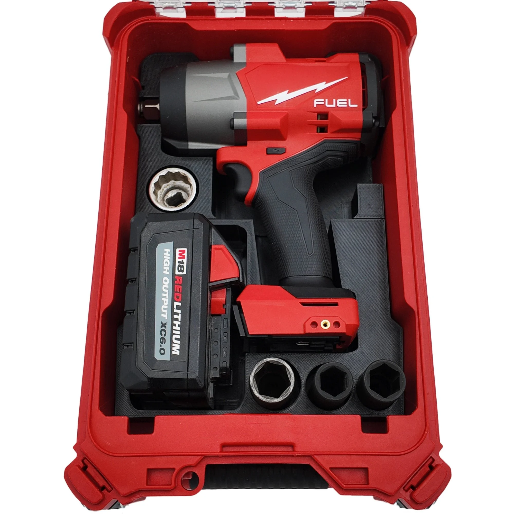 Milwaukee M18 Impact Wrench Organizer | Packout Compact Insert, Socket Storage