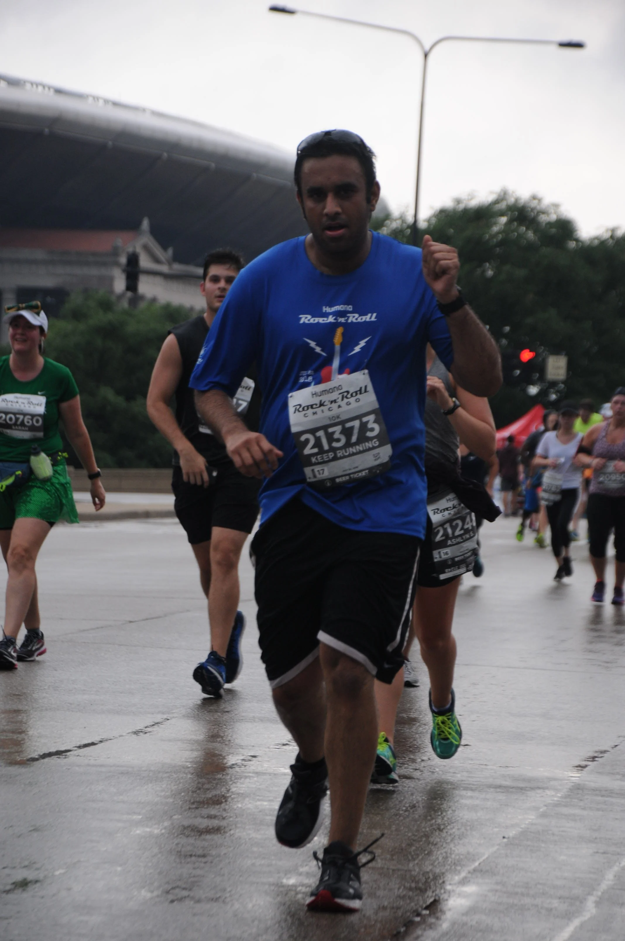 During the race