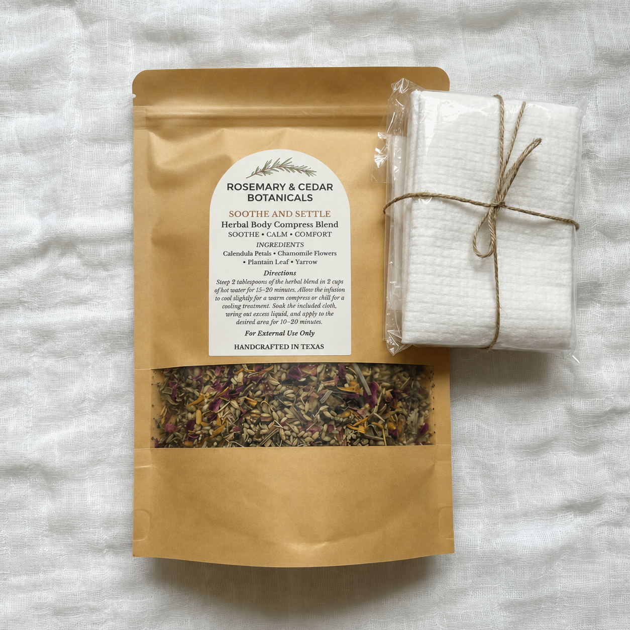 Soothe & Settle Herbal Skin Compress Kit (For Irritated & Inflamed Skin Support)