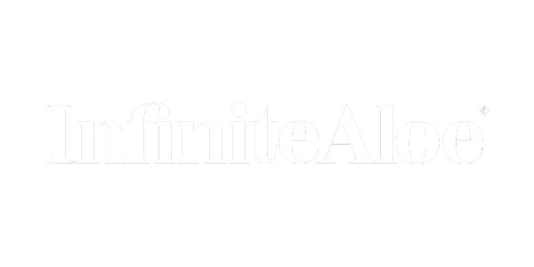 Infinite Aloe logo in white text on a black background.