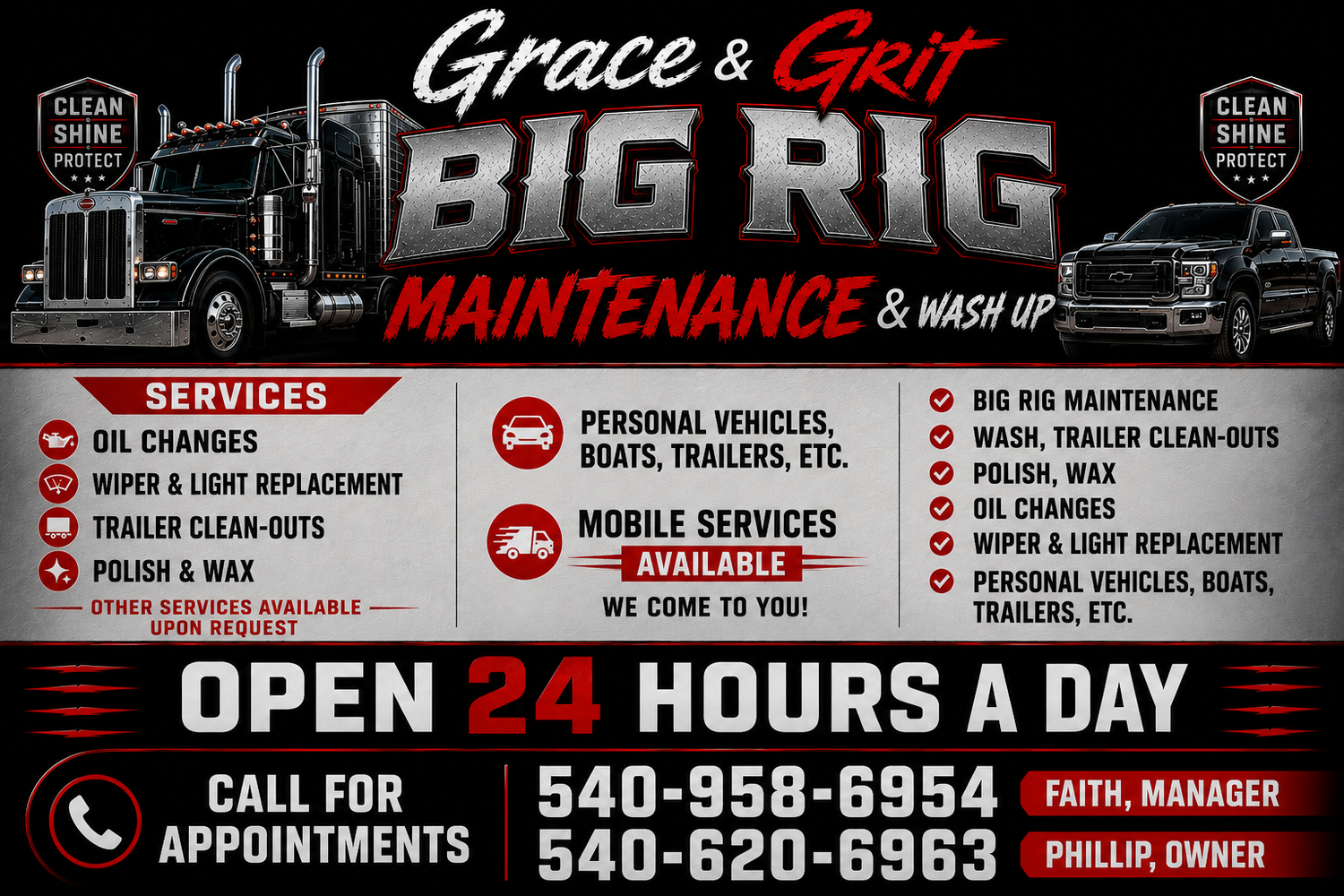 Grace &amp; Grit Big Rig Wash and more