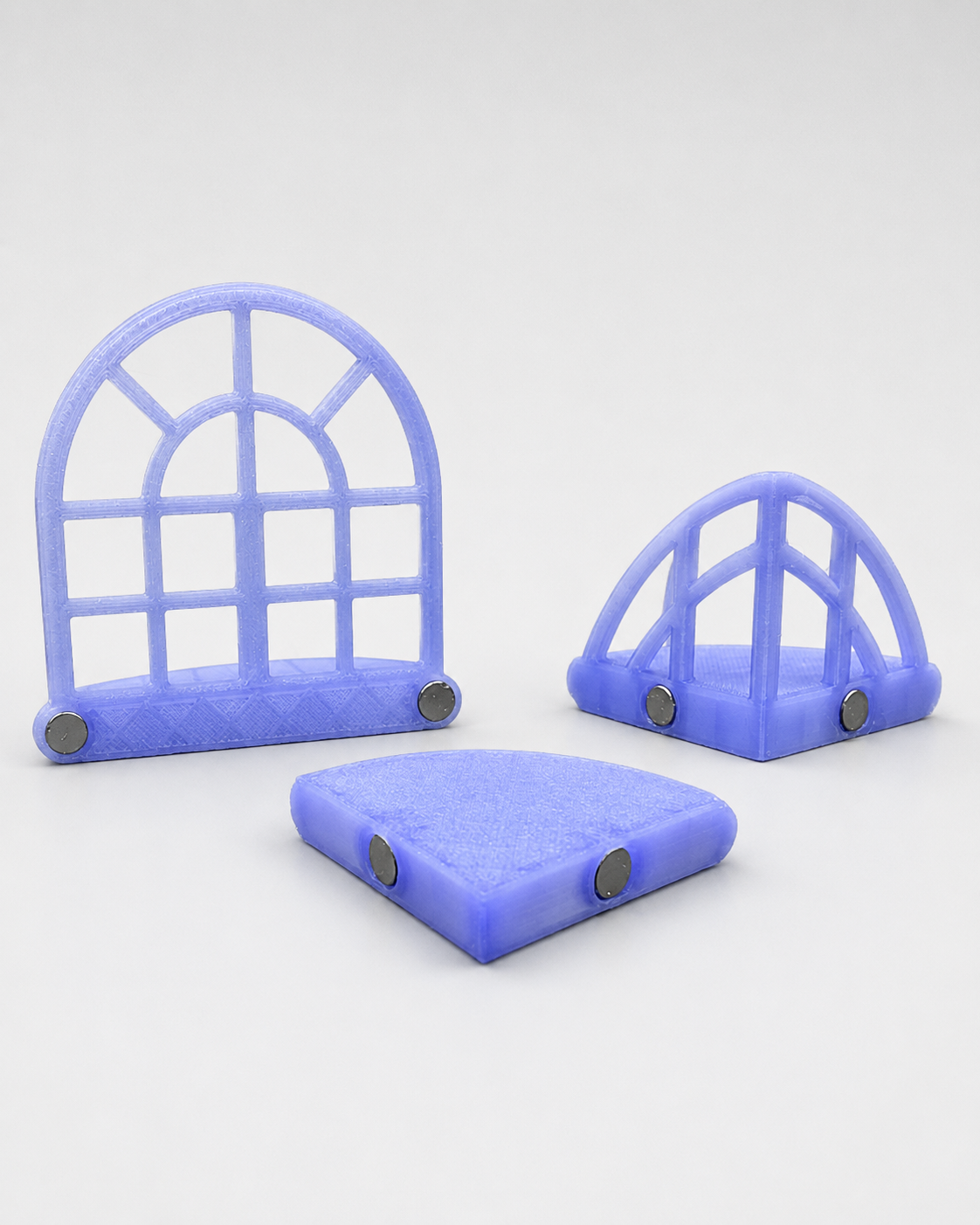 Corner Style 3D printed architectural window ledge available with optional magnets for mounting inside a jumping spider enclosure.