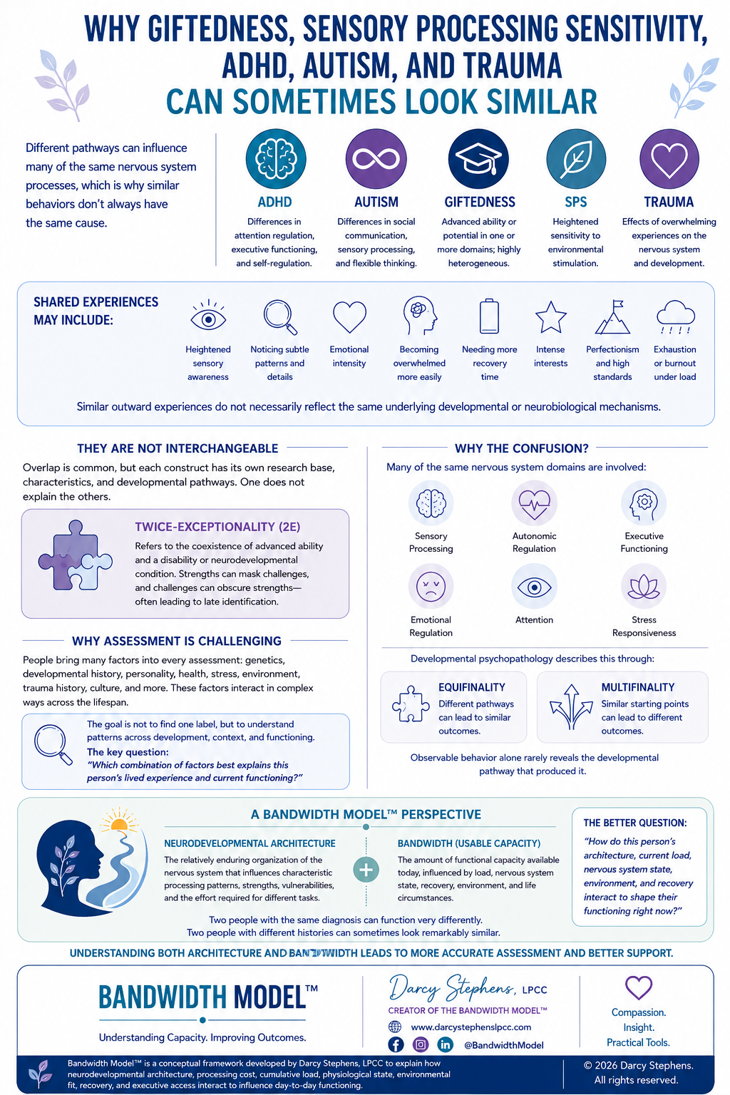 Why Giftedness, Sensory Processing Sensitivity, ADHD, Autism, and Trauma Can Sometimes Look Similar