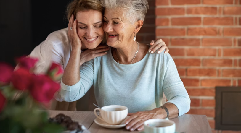 mom and daughter over tea