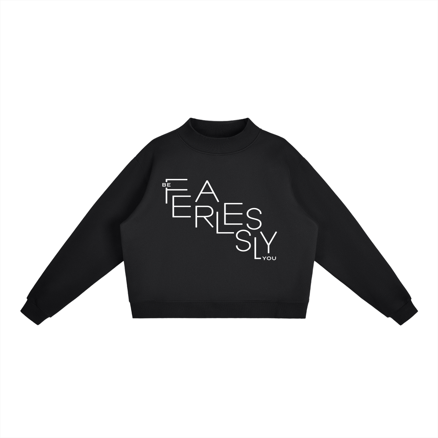 Essential Fleece Mock Neck Crew Sweatshirt-Be Fearlessly You