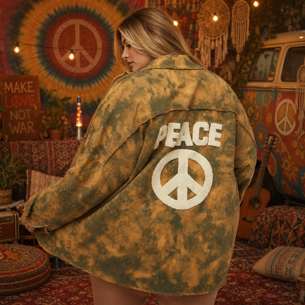 Orange Hippie Peace Jacket