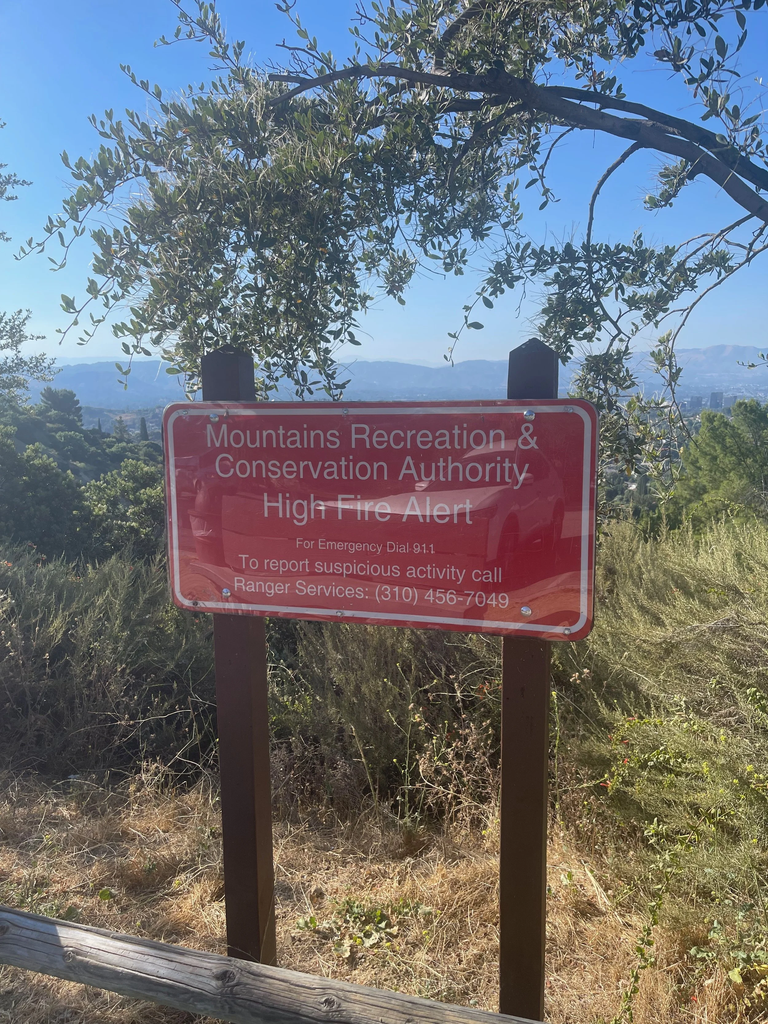 MRCA High Fire Alert sign