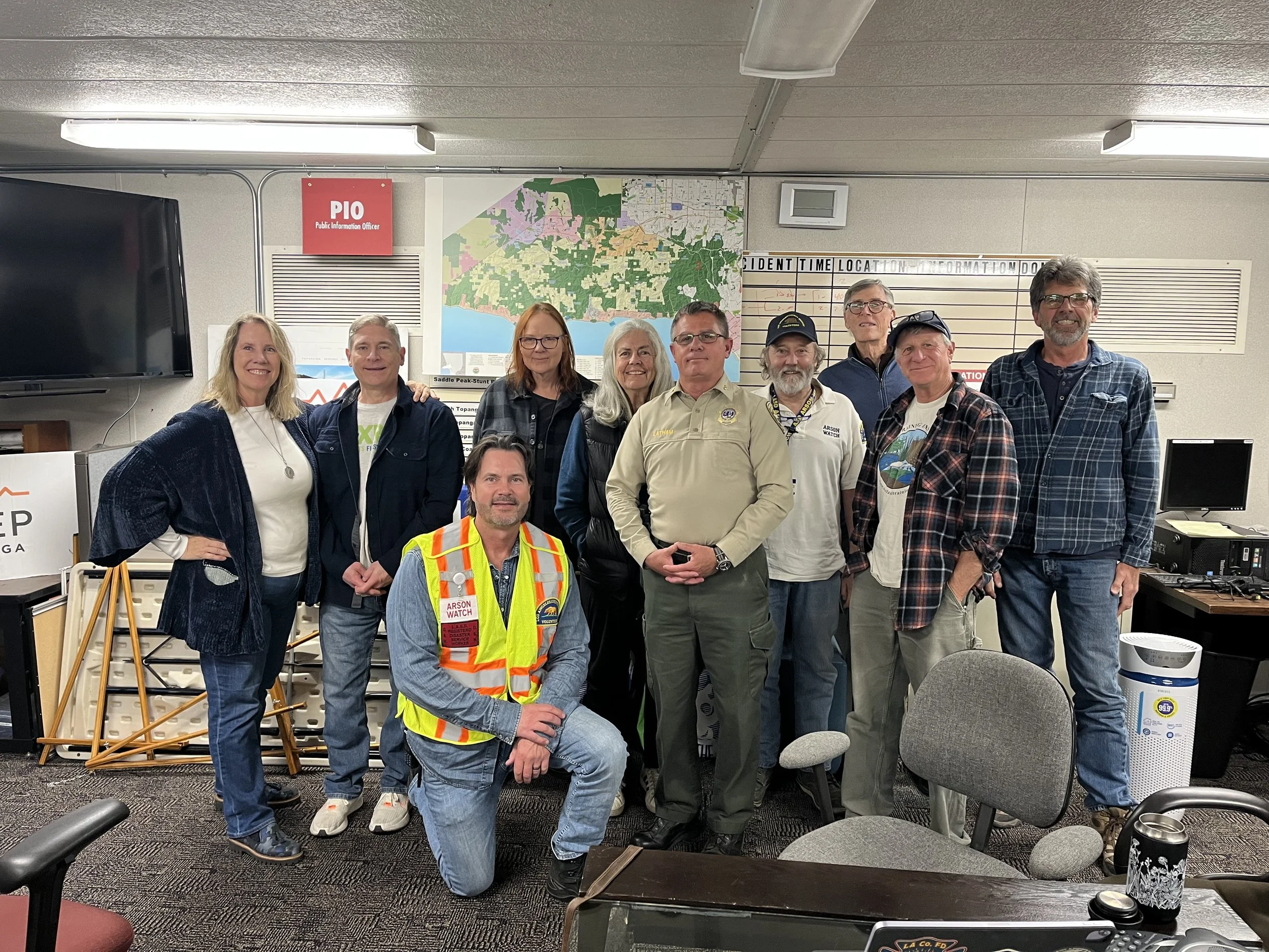 Topanga Arson Watch team meeting amd  visit at  the TCEP command center