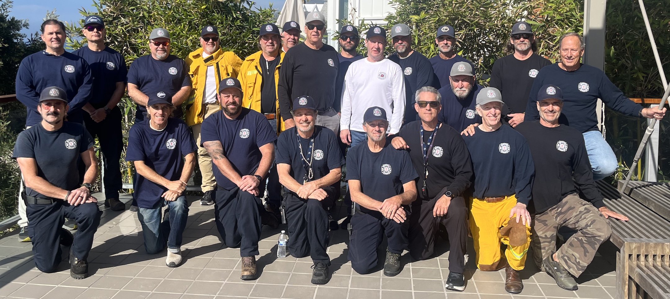 A photo of the Malibu West Fire Brigade, many of whom are also members of Arson Watch
