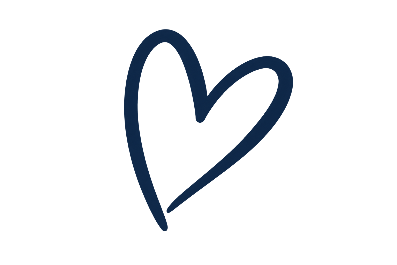 A dark blue heart outline on a black background.