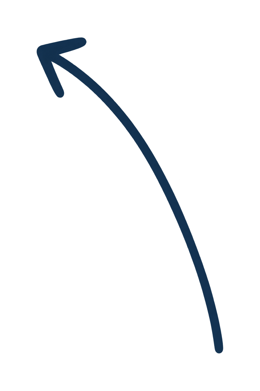 A black background with a blue curved arrow pointing upward and to the left.