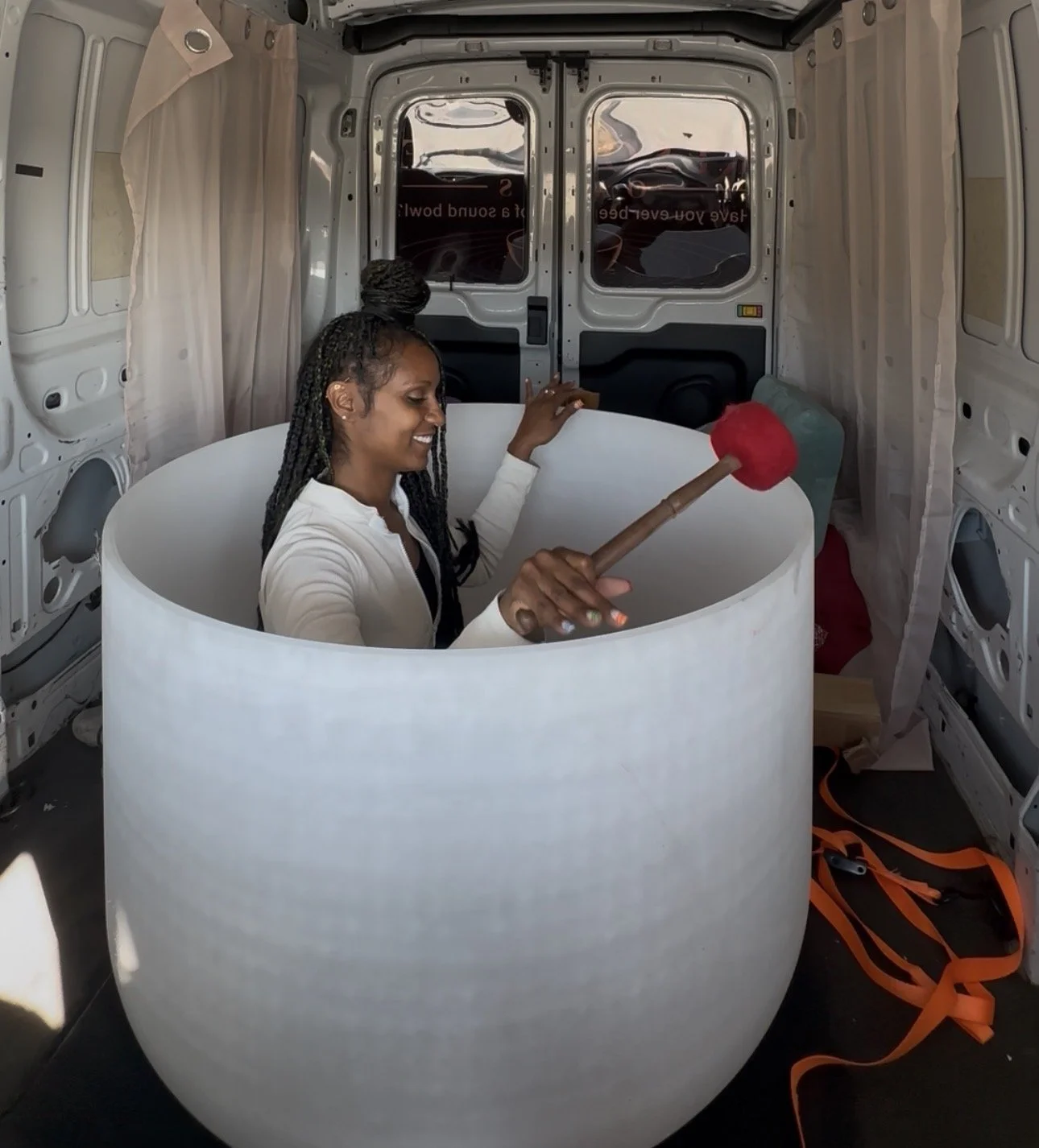 Experience what it feels like inside of our 36in crystal soundbowl