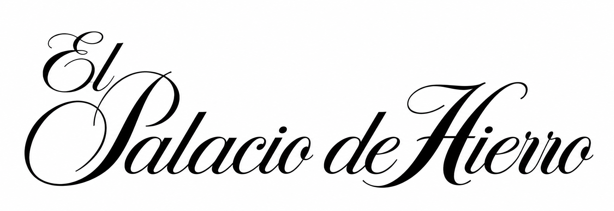 Texto en cursiva que dice 'El Palacio de Hierro' en letra elegante y decorativa en color negro