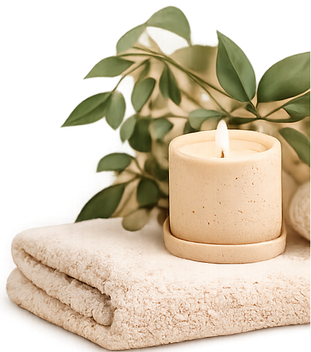 A beautiful beige candle with the perfect aroma when visiting In-Tune Reflexology. Whether you’re looking to reduce stress, ease tension or simply have some time for yourself.