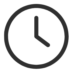 A clock icon representing the business hours Ruth Blair provides services within In-Tune Reflexology.
