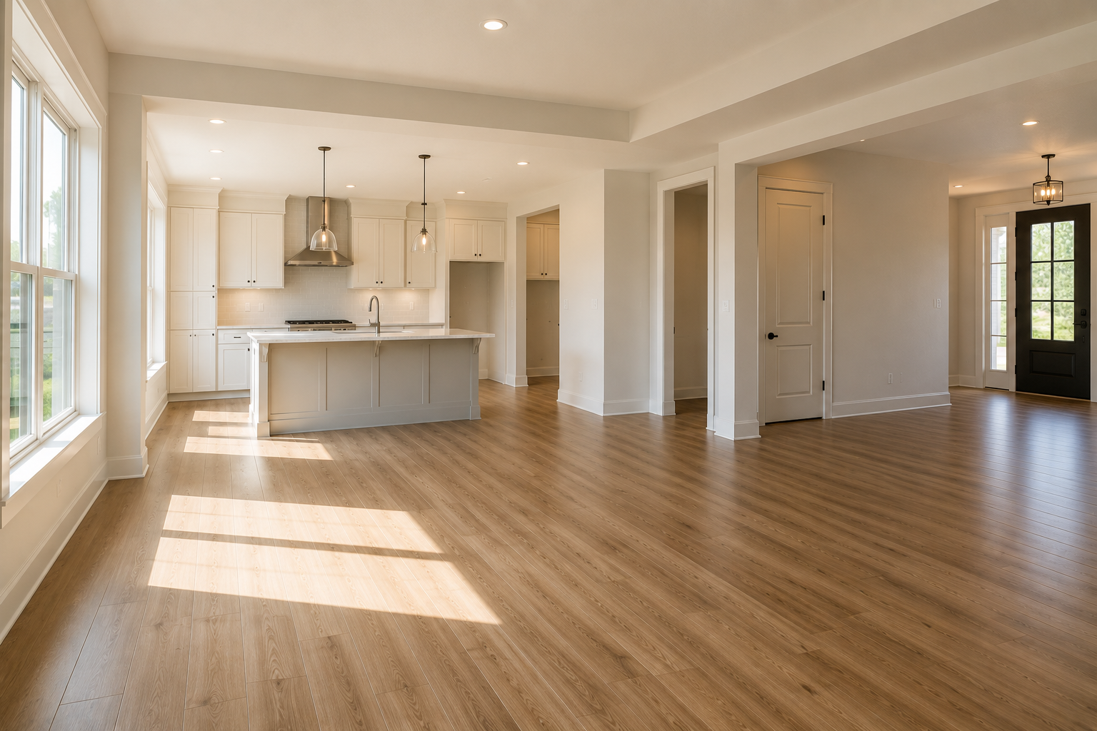 Clean and empty home prepared for its final move-out inspection in Leon Valley, Texas.