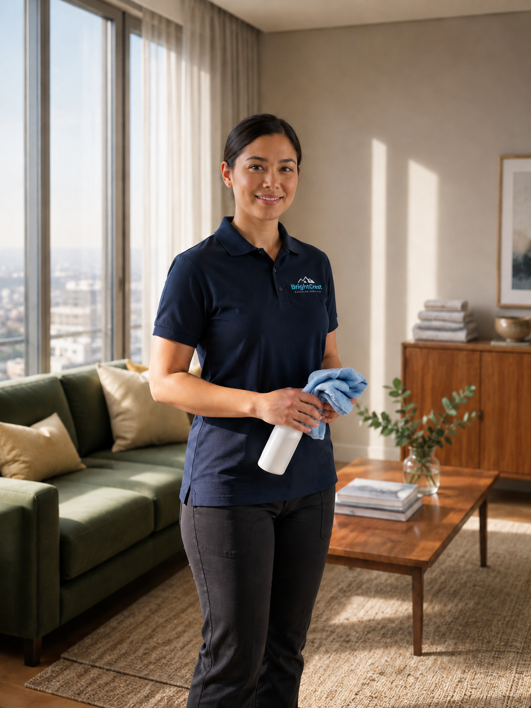 BrightCrest cleaning professional providing residential cleaning in Shavano Park, Texas.