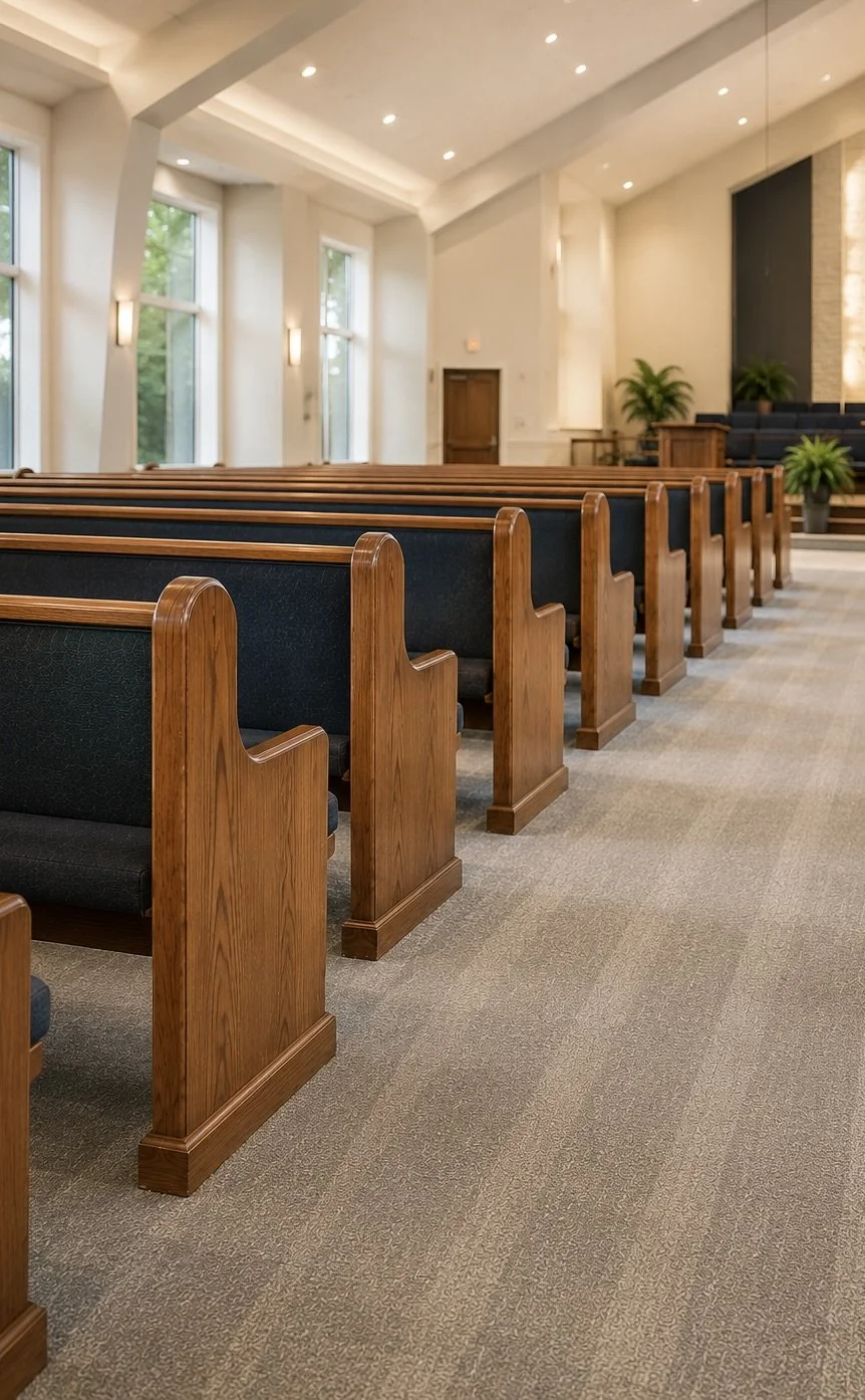 Professional cleaning service for a welcoming and well-maintained place of worship.