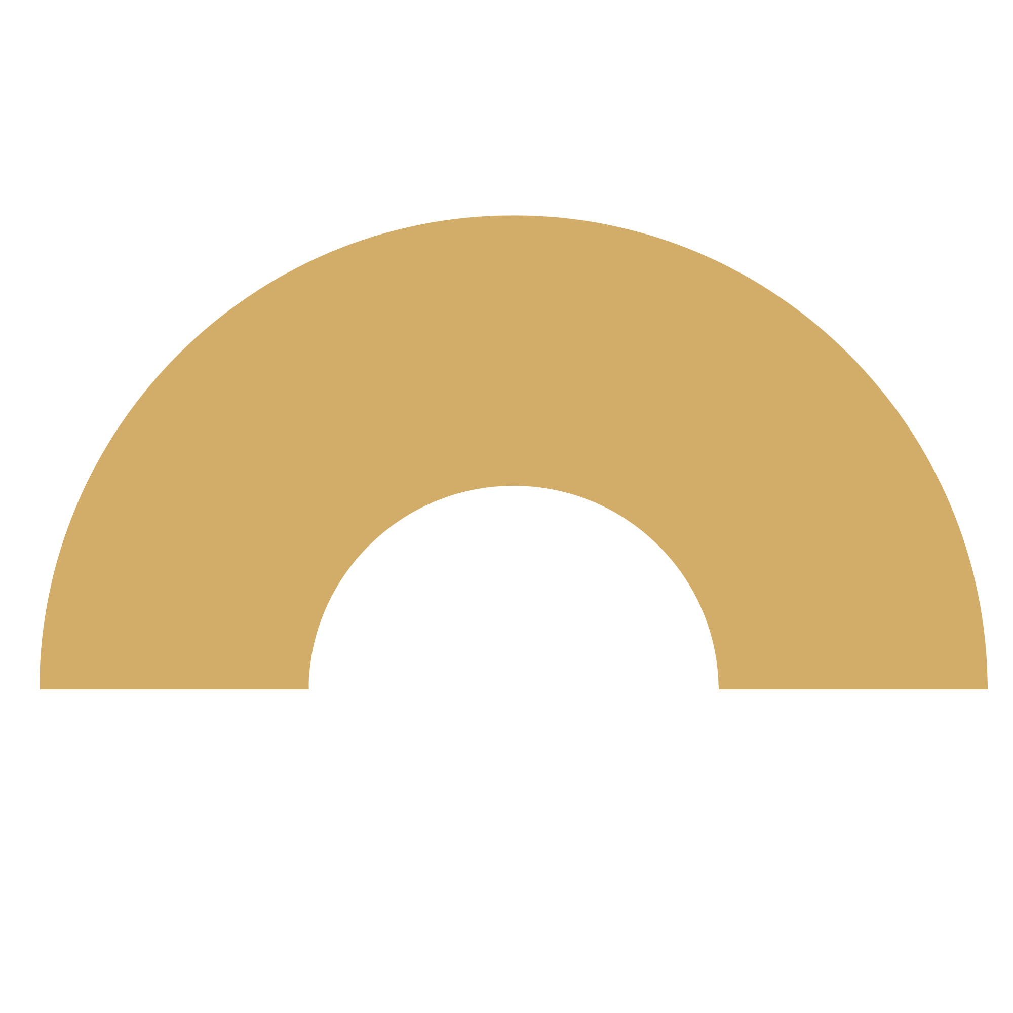 A large, stylized golden arch on a black background.