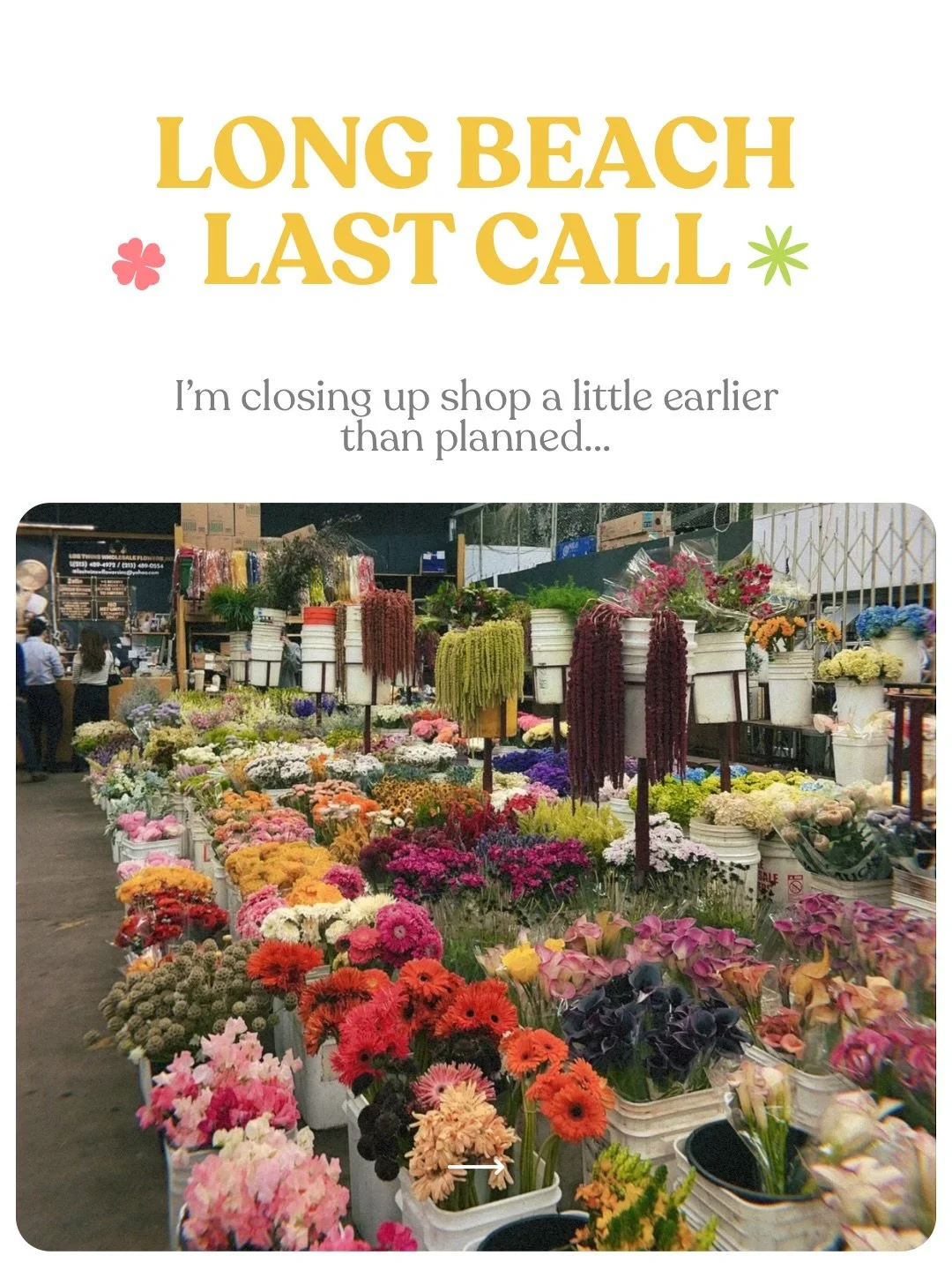 Long Beach, last call 💐 My final day for pickup + delivery is now August 19.

I&rsquo;m officially done taking new orders while I pack up and get ready for the move. Beah Floral will be temporarily closed while I get settled into my new studio in Mi