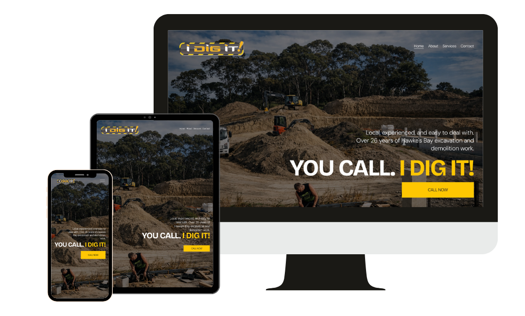 I Dig It Limited website designed by Innerbloom Studio Web Designer in Haumoana, Hastings, Hawke's Bay