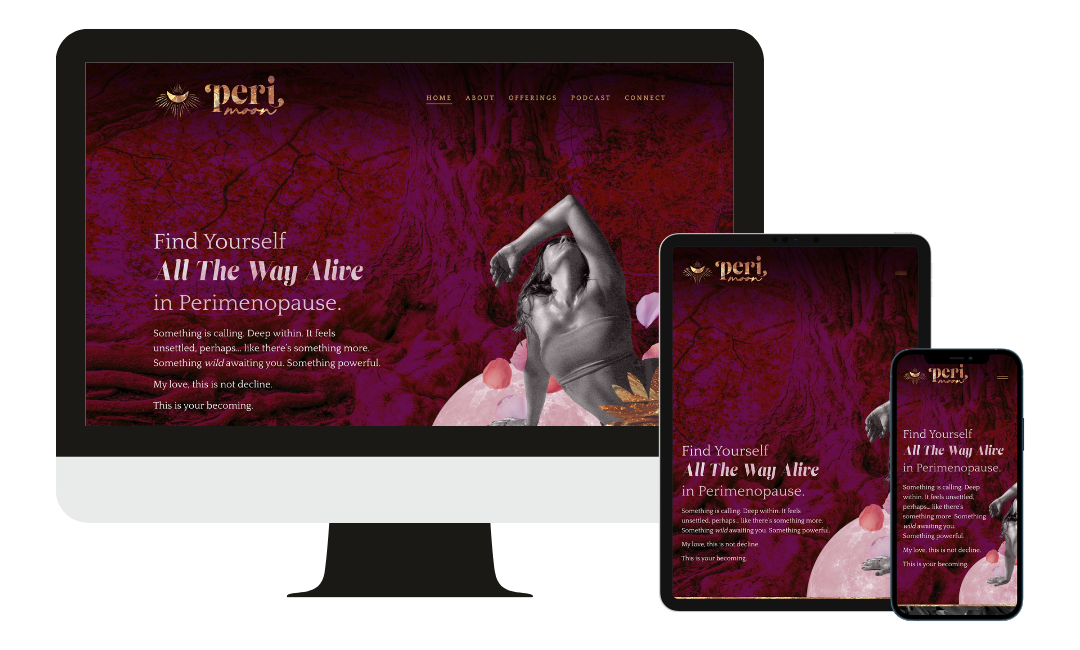 Peri Moon perimenopause website updates and maintenance by innerbloom studio