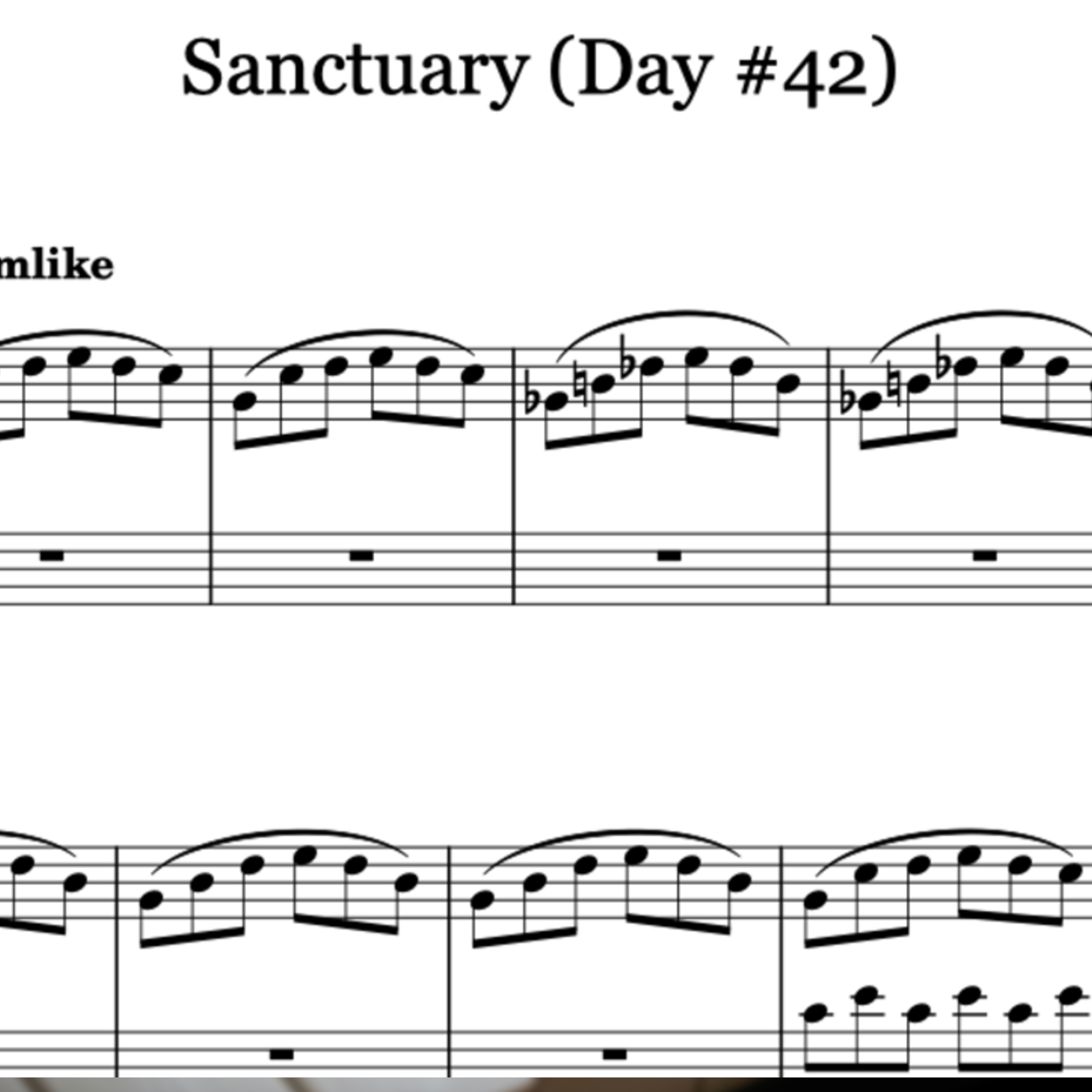 Sanctuary (Day 42) – Sheet music for piano