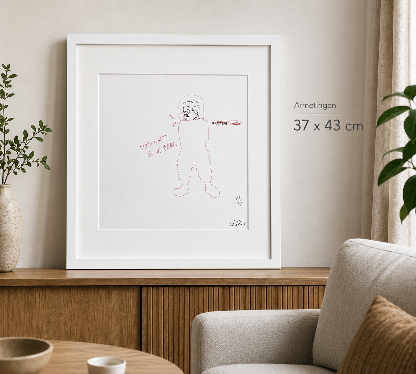 Kuifje / wolf - Originele tekening