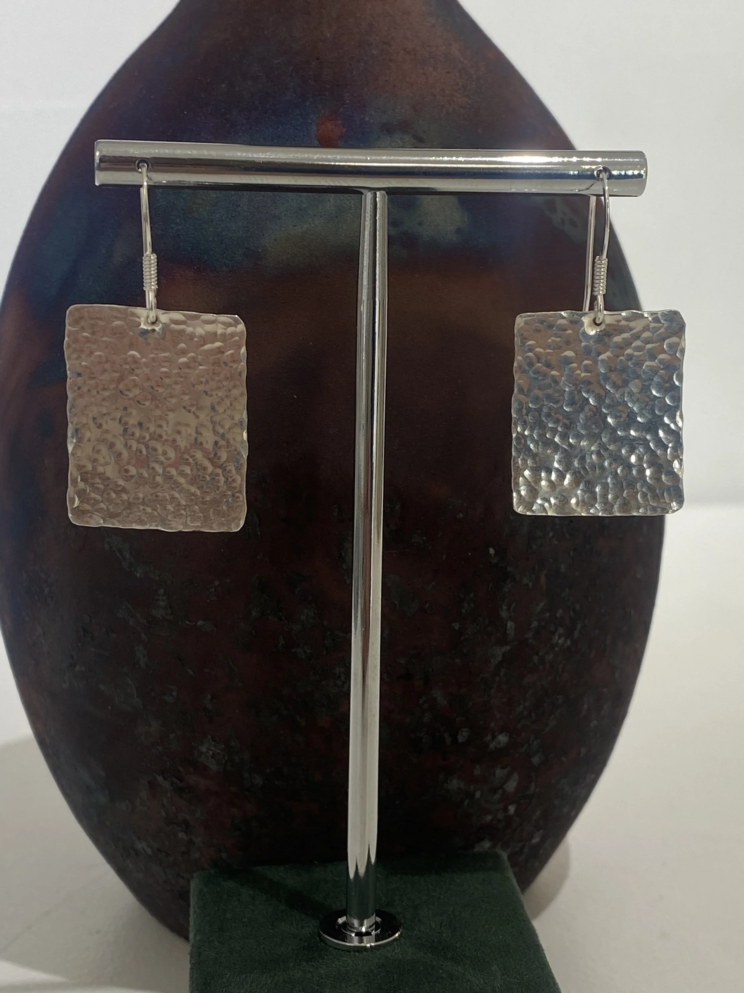 Rectangular Hammered Earrings