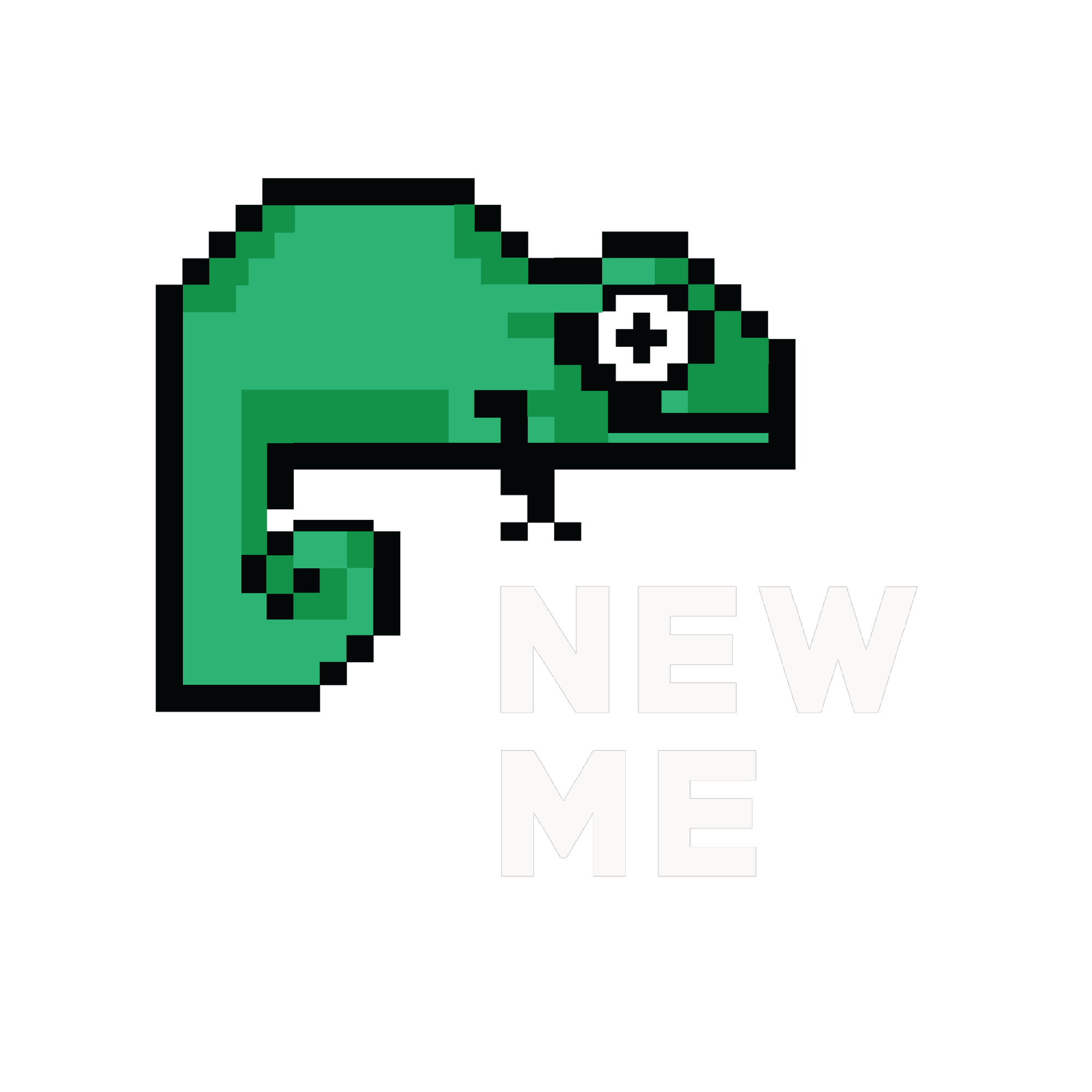 Pixel art image of a chameleon with a stethoscope in front of a black background, with the text "NEWS" and "PEOPLE" at the bottom.
