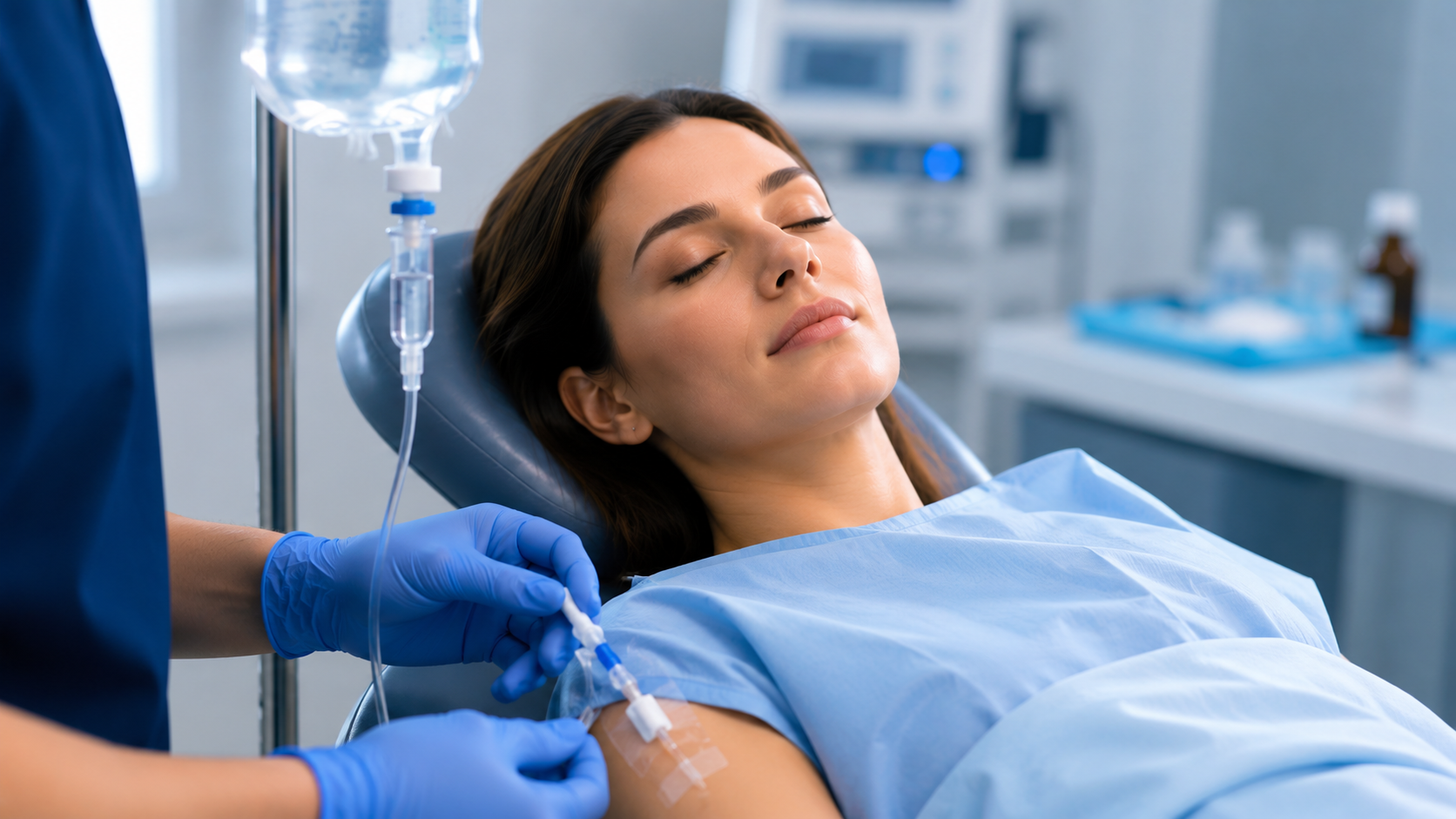 Comfortable dental implant treatment with IV sedation for a painless experience
