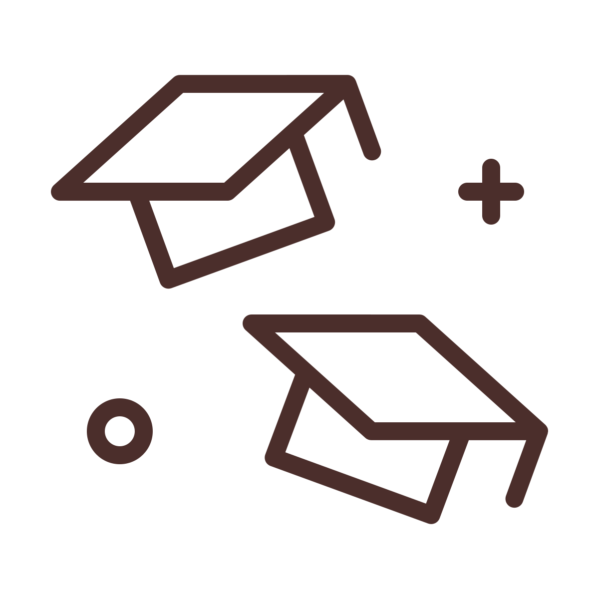 Illustration of two open boxes, a plus sign, a circle, and an arrow, representing delivery or shipping.
