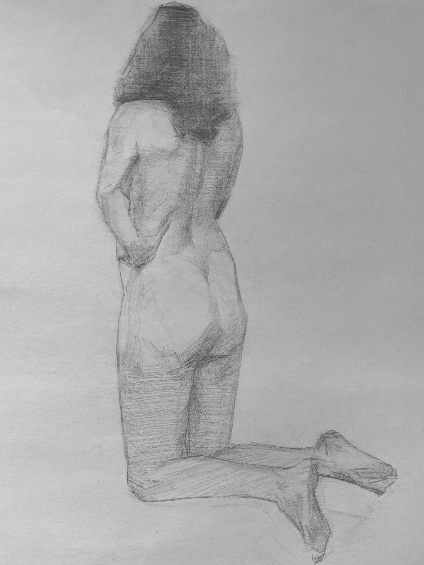 Girl Knealing in Graphite 18 x 24 laura henley.png