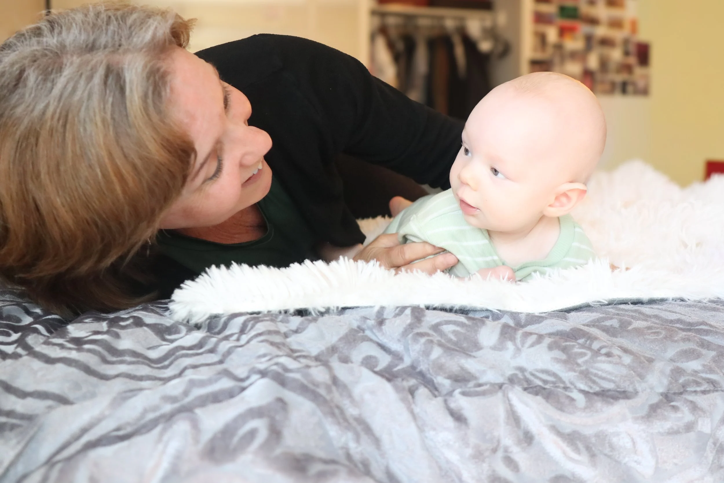 Pediatric occupational therapist working on tummy time and early milestones in Ventura County, CA