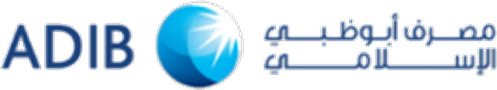 Logo of the Arab Development and International Bank (ADIB) with a blue globe icon and Arabic text.