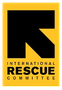International Rescue logo with a yellow and black design and a stylized 'R' symbol.