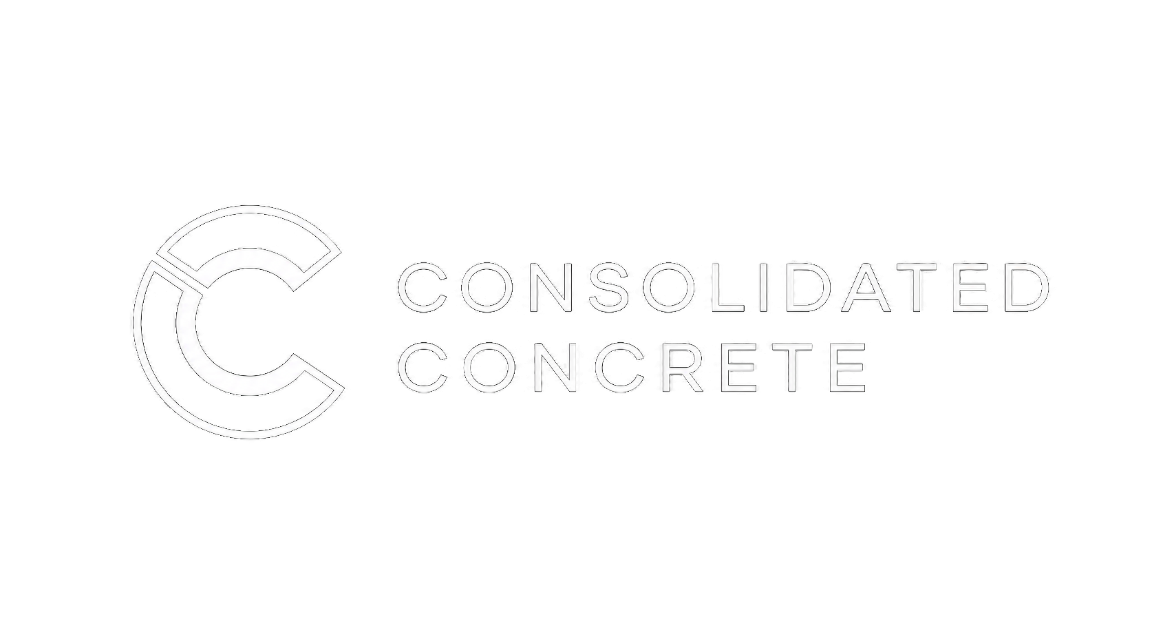 Logo with a stylized C and the words 'Consolidated Concrete' on a black background.