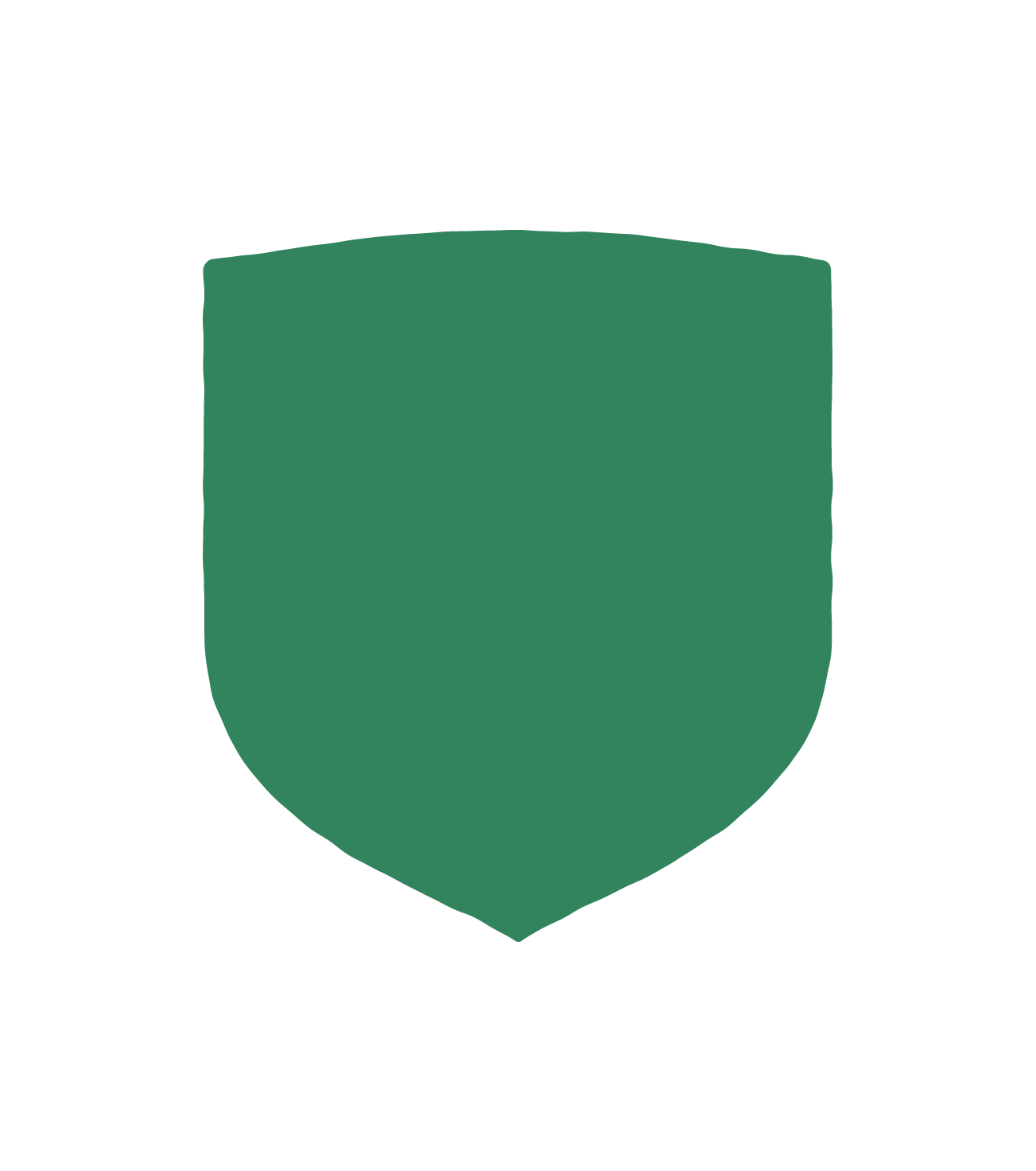 Green shield emblem with a dark background.