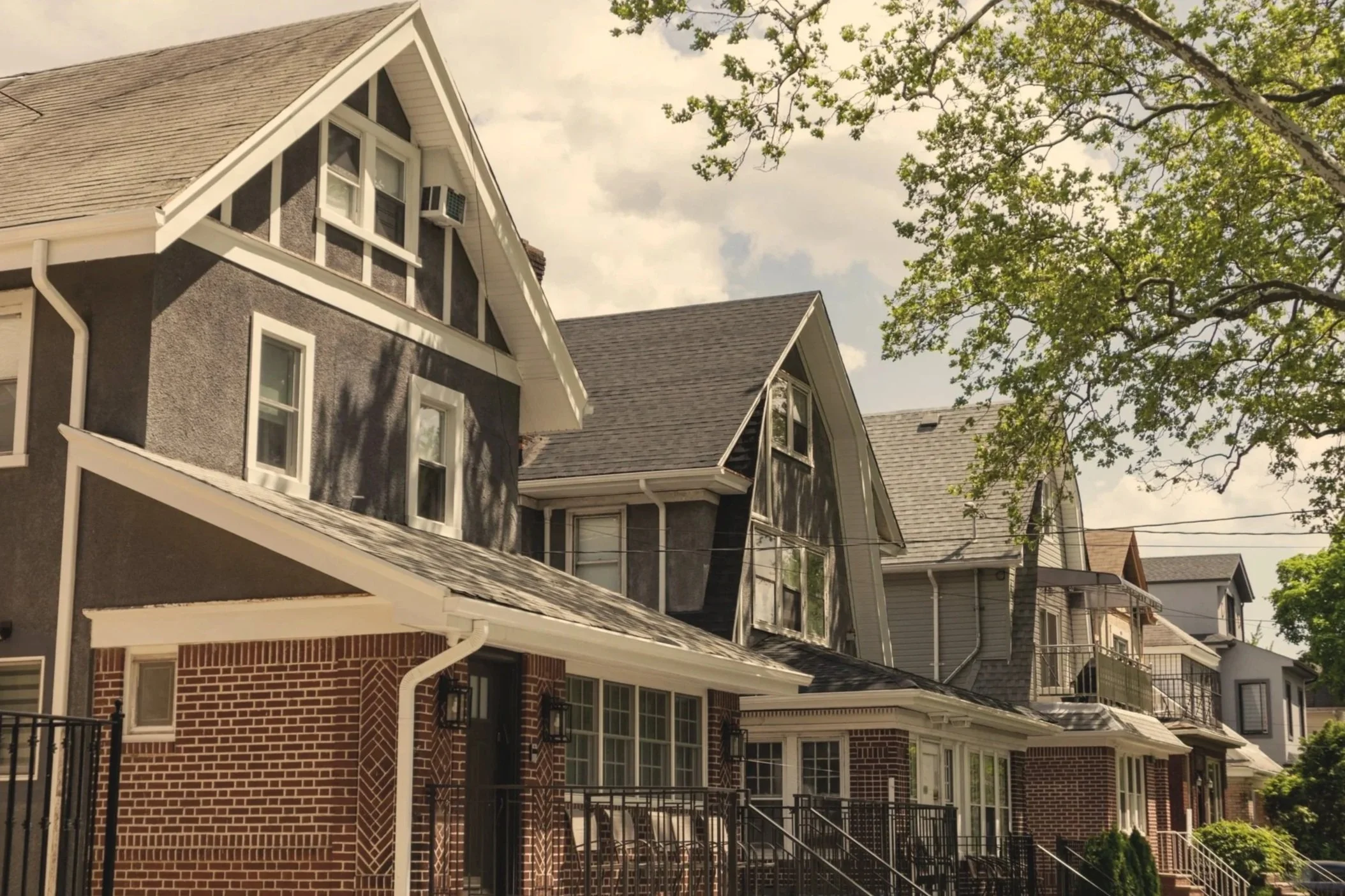 Row of detached homes in Bay Ridge, Brooklyn