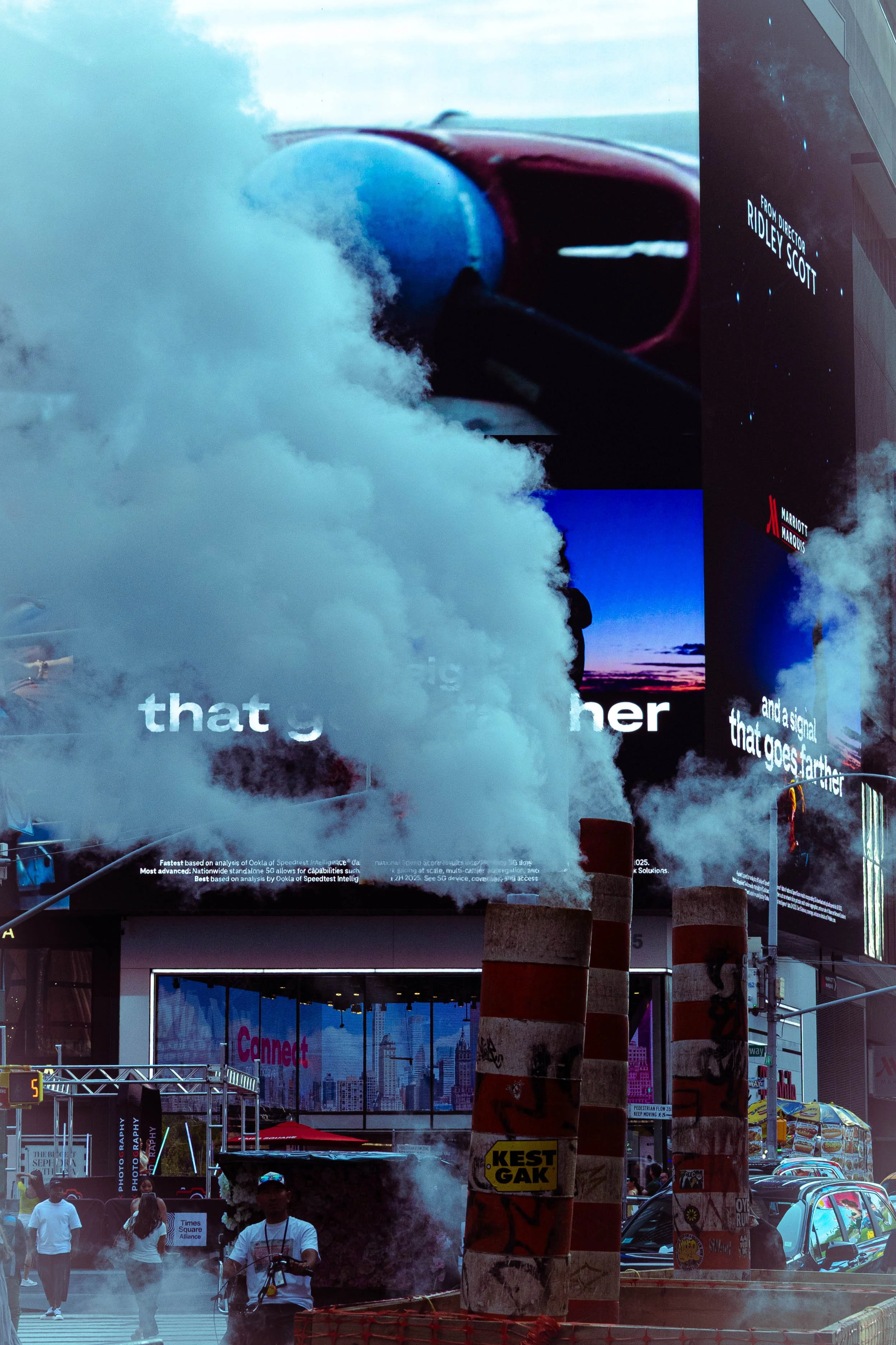 Plumes of toxic smoke/ vapor pouring out of the underground in nyc 